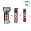Olight patriotic American flag themed ArkPro flashlight bundle showcasing three edc lights with star and stripe designs