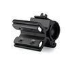 Black tactical barrel mount with magnetic pads and a top Picatinny rail for flashlights or optics.
