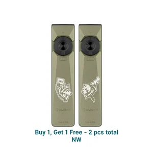 Olight OD Green Arkfeld Ultra Flat Flashlight Set featuring Wolf and Bear Engravings for EDC and Outdoor Use