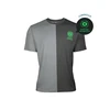 Gray and dark gray luminous tee with "Rethink Light. Reimagine Style" graphic.