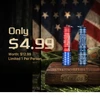 Olight I3E EOS Red White Blue and Blue with Floral Pattern flashlights for Memorial Day promotion.